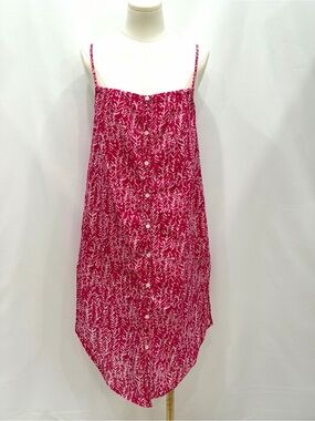 DVF x Onia Flora Fuchsia Cotton Cover-Up Dress XS